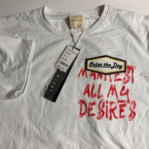 SMOKE RISE Men's White‎ XL Graphic T Shirt Seize the Day Manifest
